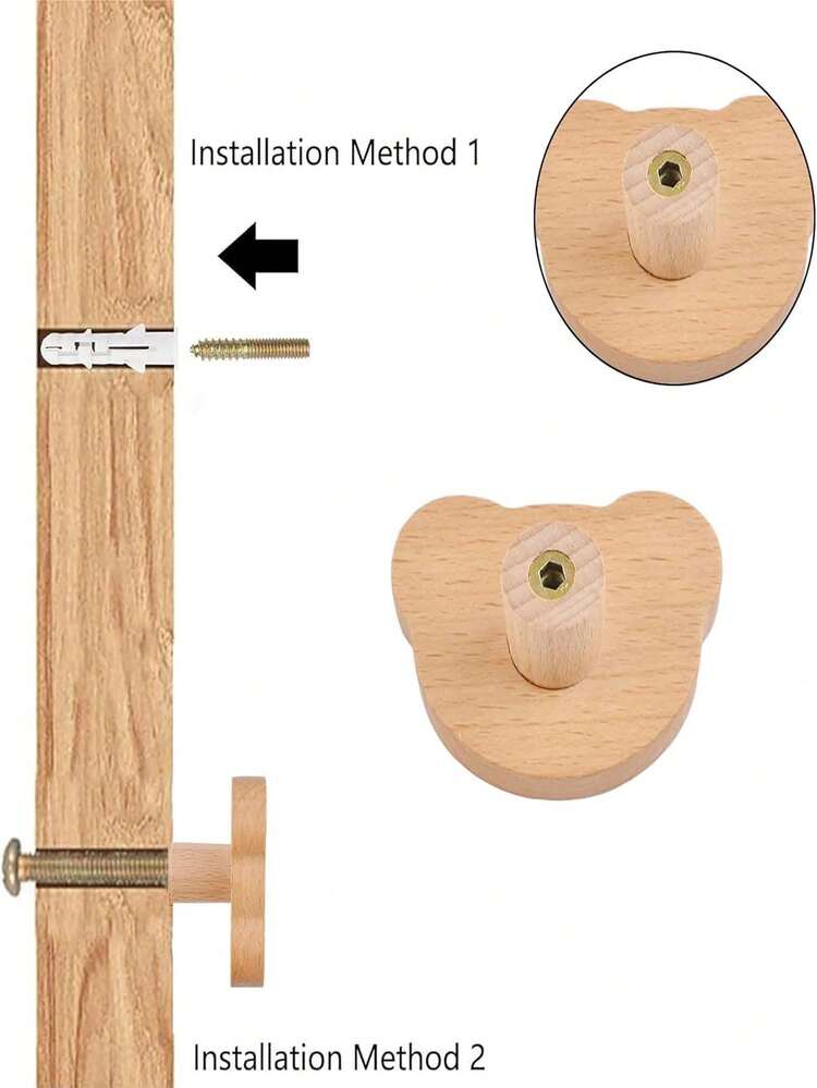 Cute Cartoon Animal Shaped Wooden Cabinet/Drawer Knobs, Suitable For Various Cabinets, Wardrobes, Nightstands, Decorative Cabinets And Drawers. The Adorable Design Adds Charm To Cozy Rooms, Ideal For Baby Showers, Home Decor And Gifts. - Multicolor - View 7