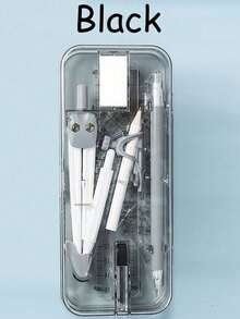 9件套文具套装，包括圆规、直尺和数学绘图工具，适合学生使用 - 彩色 - 查看 13