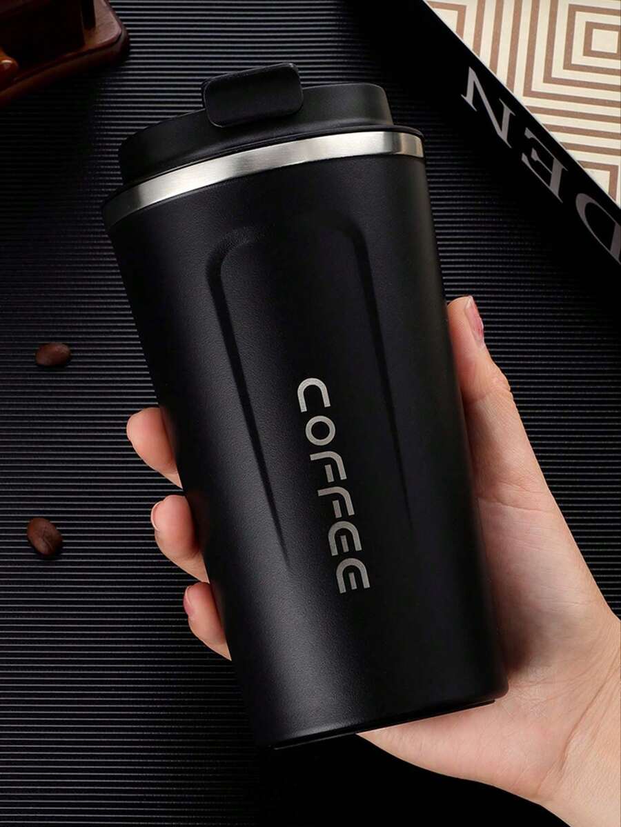 1pc 510ml Portable Latte Coffee Cup, Travel Water Bottle, Stainless Steel Iced Tea Cup, Vacuum Insulated Tumbler, Flat Bottom Cup, Double Wall Stainless Steel , Vacuum Flask, Car Cup, Suitable For Travel, Portable Elegant Latte Cup For Men And Women, High-End Portable Cup - Also Suitable For Milk, Coffee, Tea, Juice, Ideal For Work, Study, Graduation Season, Best Gift, Back To School Season - Multicolor - View 1