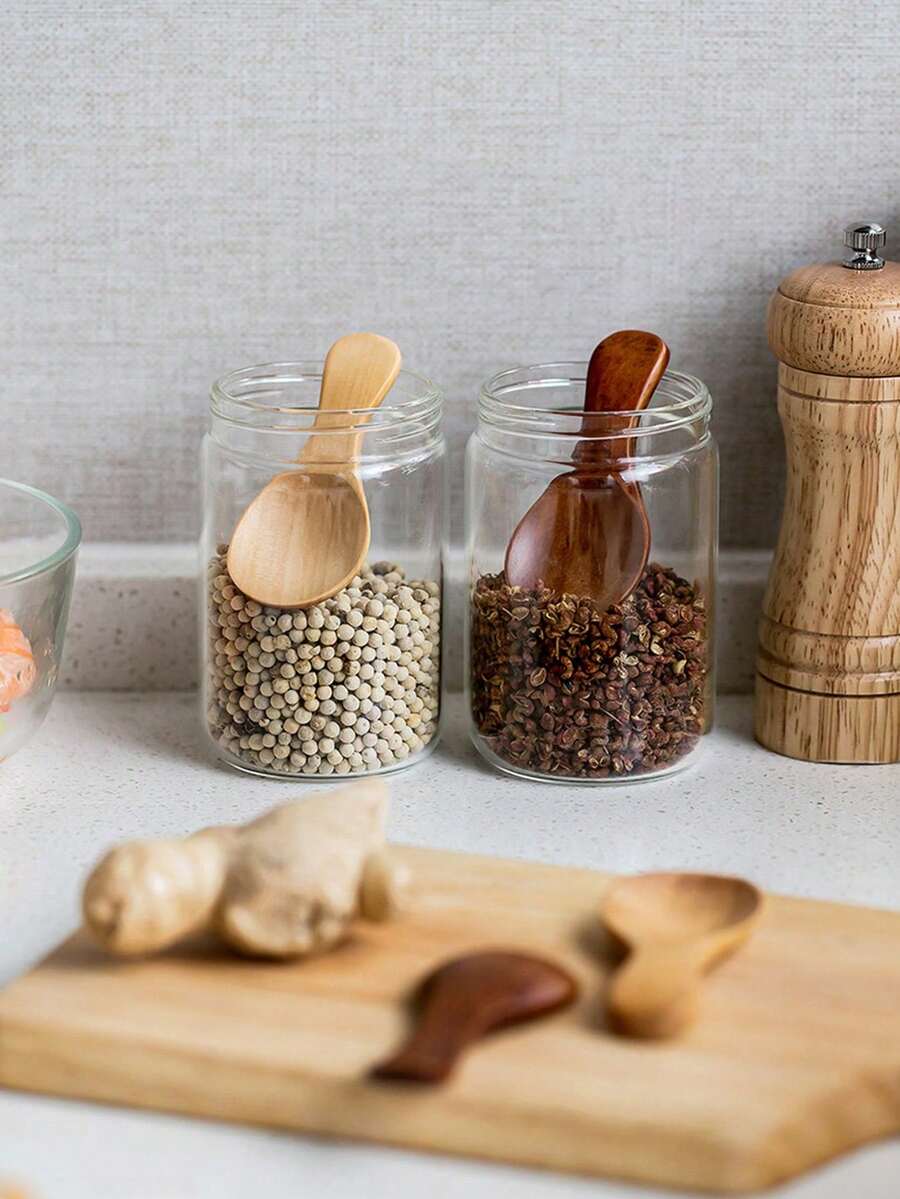 Wooden Spoon Set, 1/7pcs Natural Bamboo Moisture & Mildew Proof Spoon, Coffee Spoon, Kitchen Utensils For Home Use, Kitchenware - Gold - View 1