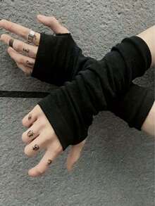 1双/2双指套手套，复古BF街头风深色男女通用时尚手套 - 彩色 - 查看 1