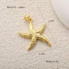 1件铜质创意新款时尚海星贝壳吊坠，多功能DIY手链、项链、背包链、手机链，手工饰品 - 彩色 - 查看 21