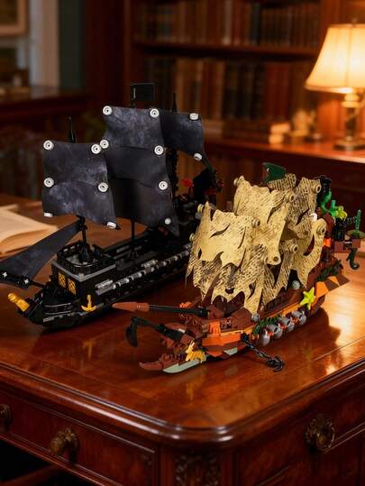 Pirates The Black Pearl And Flying Dutchman Ship Building Block Model Assemble Bricks Toys, MOC Building Blocks For Adult