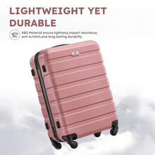4 Piece Luggage Set 16/20/24/28 Inch Hardside Lightweight Suitcase With Spinner Wheels (Purple) - Pink - View 3