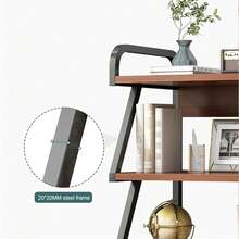 Soporte de impresora móvil con ruedas - Carro de impresora de 3 niveles - Construcción de madera y metal - Mesa de impresora grande con estantes para fax, fotocopiadora y escáner - Marrón - Ver 8