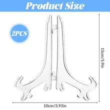 Transparent Plastic Hanging Plate Rack, Gold Electroplated Iron Art Plate Display Stand For Plates, Trophies, Clocks, Photo Albums, Painting Plates - Clear - View 5