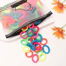100入組女孩混色髮圈適用於日常生活 - 彩色 - 查看 4