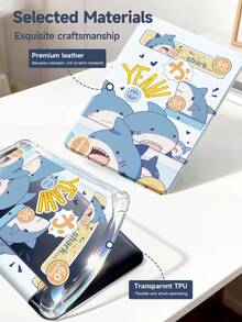 Shark Game Pattern Tablet Case Compatible With IPad Air 11-Inch M3 2025 / M2 2024, IPad Air 5th Generation 2022 , IPad (A16) 11 Inch 11th Generation 2025,Compatible With Samsung Galaxy Tab,Kindle Paperwhite 12th Gen 2024, Clear Back ,Fashion Pattern Protective Case,Autlueomatic Sleep And Wake-Up Function, Airbag Protection, Suitable For Gifts And Office Use - Multicolor - View 11