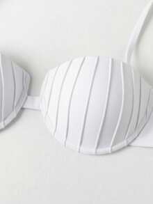 Bộ bikini 3 mảnh kiểu Âu và Mỹ gợi cảm gồm áo liền quần và chân váy maxi xếp ly, kiểu Brazil, xẻ tà cao, thích hợp cho kỳ nghỉ hè. - trắng - Xem 7