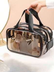 1 túi đựng đồ vệ sinh cá nhân bằng PVC trong suốt, chống thấm nước, thiết kế tách biệt đồ khô và ướt, tiện lợi khi đi du lịch, thích hợp đựng đồ chăm sóc da, mỹ phẩm, cọ trang điểm, phấn phủ, son môi, v.v. Lý tưởng cho bãi biển, trường học, phòng tắm, lễ hội, Ngày Valentine, Giáng sinh, món quà tuyệt vời cho mẹ, gia đình, bạn bè, bạn cùng lớp. Túi đựng đồ, túi trang điểm, vật dụng cần thiết khi đi du lịch. - Nhiều màu - Xem 6