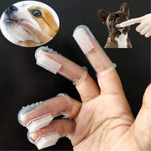 20支/10支/5支/1支装宠物指套牙刷，宠物牙齿清洁刷，宠物牙齿清洁工具，硅胶牙刷，幼犬幼猫指套牙刷，小型宠物牙刷，适用于犬猫 - 無色 - 查看 2