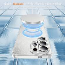 闪亮防摔亮片磁性指环支架，兼容 11/12/13/14/15 Pro Max/16/17、S26 - 白色 - 查看 3