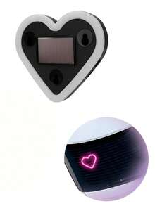 太阳能车载LED氛围灯，心形霓虹灯装饰灯，适用于后窗和侧窗，自动开启设计，5种照明模式，浪漫车内情侣装饰，圣诞节、情人节、周年纪念日和约会之夜的完美礼物