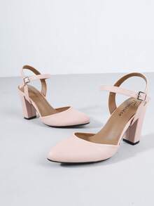 Timesize 粉色高跟凉鞋，女士高跟鞋，玛丽珍鞋，粗跟鞋，婚鞋，超高厚底高跟鞋，粗跟鞋，女士高跟鞋，工作鞋，正装鞋，随机图案 - 淺粉色 - 查看 6