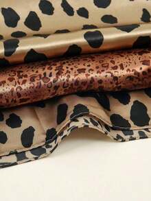1pc Minimalist Printed Satin Square Scarf, New Spring Fashion Headscarf Women, Can Be Used As Waistband, Bag Decoration, Ribbon, Headband Or Scarf, Choice To Enhance Your Overall Look - 咖啡棕 - 查看 7