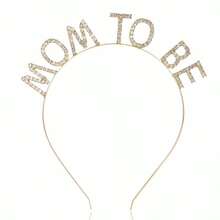 1 chiếc băng đô đính đá cho bà bầu, 1 chiếc, thích hợp để trang trí tiệc mừng em bé sắp chào đời, phụ kiện tóc cho tiệc bà bầu theo phong cách Châu Âu và Mỹ. - Nhiều màu - Xem 3