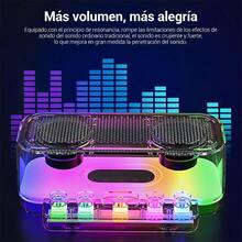 Bocina Inalambrica Portatil Altavoz Bluetooth Con luces Led - Negro - Ver 4
