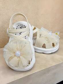 Children Pearl Heart Sandals, Girls Korean Style Fashion Soft Bottom Sandals - White - View 4