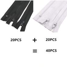 20pcs Mixed Color #3 Nylon Zippers, 7.87 Inch Closed Length, Suitable For DIY Handicraft Zippers, Can Be Used For Bags, Garments And Sewing Projects - 20 pcs - View 25