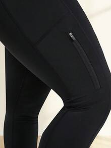 Quần tập yoga nâng mông giảm béo cỡ lớn 7/8 có túi bên hông, thích hợp cho thể thao, chạy bộ, tập luyện, thể hình, mặc thường ngày - màu đen - Xem 4