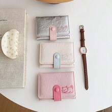 Cat Design Lightweight Multi-Card Slots Coin Purse Trifold Wallet, Gift For Women