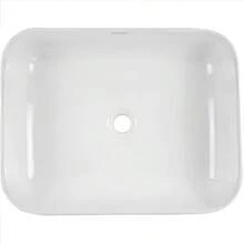 Lavabo de Cerámica Rectangular Color Blanco de Sobrecubierta sin Rebosadero. - Blanco - Ver 8