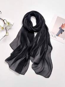 1件深色图案亮褶斗篷纯色披肩头巾头巾，柔软丝滑轻盈面料，女士多功能用途，适合所有季节，可作为晚礼服、派对、旅行、办公或婚礼的配饰，是完美的礼物之选。 - 彩色 - 查看 20