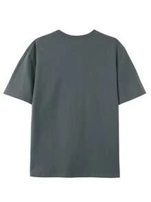 Men's T-Shirt, Casual Loose Fit, Street Hip-Hop Dollar Sign Pattern T-Shirt, Casual Short-Sleeved Crewneck Top, Machine Washable, Suitable For All Seasons, Comfortable To Wear, Unique Pattern T-Shirt, Fit And Comfortable. Loose Fit, Casual Clothing, Top, Men's T-Shirt, Halloween, Casual, Christmas - 灰色 - 查看 7