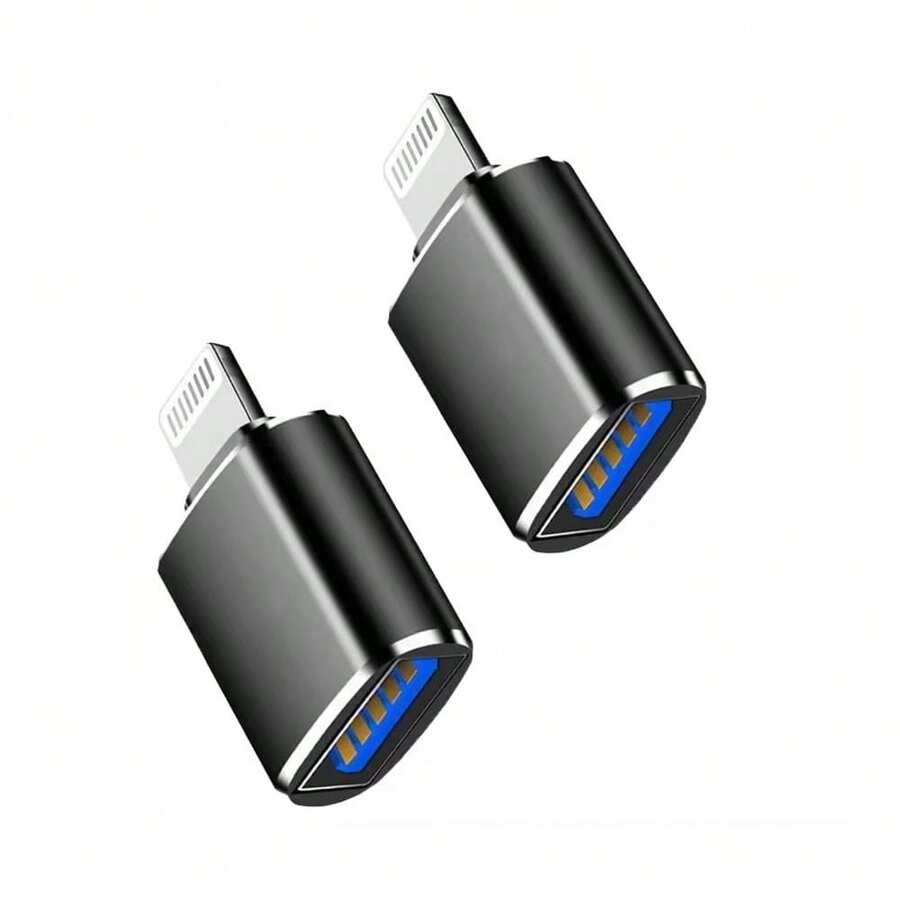 1-2 piezas Adaptador de Rayo a USB, Convertidor USB 3.0, Adaptador de Cámara USB Portátil para Automóvil, Cable Sincronizador de Datos OTG Compatible con iPhone 14/13/12/11/Xr/X/XS/8/7, Lector de Tarjetas, Unidad Flash, Ratón - Multicolor - Ver 1