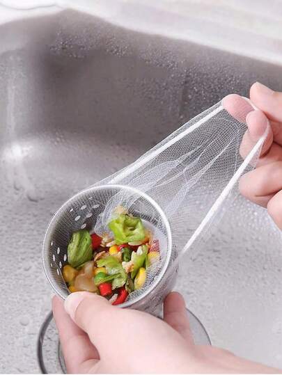 30/100/200/300/400/500pcs Reusable & Disposable Fine Mesh Kitchen Sink Strainer Bags, Kitchen Sink Drain Filter, Bathroom Sink Drain Protector - Easy To Clean Sink Drain Cover For Kitchen And Bathroom