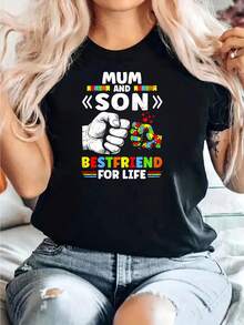 Proud Support Mum And Son Awareness-Shirt - Black - View 6