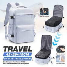 Foldable Travel Laptop Backpack, Airplane Approved, Unisex Travel Bag, 14-Inch Notebook Business Computer Backpack, Waterproof Large Capacity Backpack, Weekend Bag, Black - Multicolor - View 13