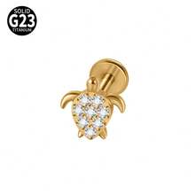 1PC G23 Titanium Cat/Dog/Rabbit Lip Studs Internal Thread Cz Flower Ear Helix Tragus Cartilage Helix Earrings Body Piercing Jewelry - As Shown - View 24