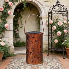 Vintage Iron Art Solar Lamp, Hollow Flower & Bird Design, Suitable For Ramadan, New Year, Valentine's Day Decor, Home/Camping, Great Gift For Family And Friends - Multicolor - View 4