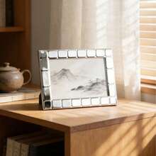 4x6/5x7 Inch Mirror Edged Photo Frame, Cubic 3D Frame, Photo/Artwork Display Stand - Silver - View 7
