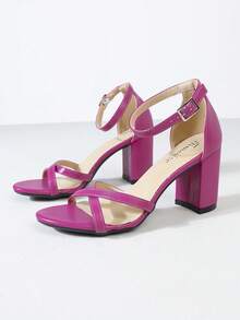 Timesize 女士玫红色高跟凉鞋，正式工作鞋，婚鞋，夏季办公鞋，低跟凉鞋，新品上市 - 玫紅色 - 查看 6