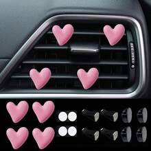 4pcs Gold & Silver Heart-Shaped Air Vent Clips, Cute Car Accessories, No Fragrance - For Decoration Only. Fashionable Design | Lightweight Metal Coated Heart Decor, Colorful Car Accessories, Punk Style Car Accessories - one-size - View 16