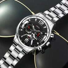 Men's Watch Set With Cross Chain And Ring, Father's Day Gift. - Bạc - Xem 4