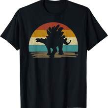 Stegosaurus Dinosaur Dration Retro Vintage T-Shirt - 黃色 - 查看 1