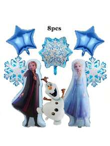 Bộ 8 quả bóng nhôm theo chủ đề, bao gồm bóng hình Anna và Olaf, bóng sao xanh và bông tuyết, phong cách Frozen Magic trang trí tiệc trẻ em, trang trí sinh nhật bé gái/sự kiện theo chủ đề, tạo không khí lễ hội công chúa Frozen đắm chìm cho tiệc, tụ họp, tiệc sinh nhật và trang trí tường phông nền. - Nhiều màu - Xem 7