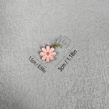 1pc Chrysanthemum Pendant Silicone Phone Dust Plug, Compatible With IPhone/Type-C Interface, Prevents Dust From Entering Phone Port - Pink - View 6