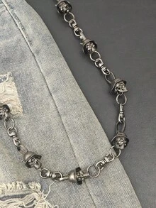 2026 New Model DIY Original Skeleton Pants Chain Fashionable Men And Women Retro Accessories Y2K Light Luxury Goods Anti Theft Wallet Chain Punk Hip Hop Jewelry Festival Gift - Grey - View 6