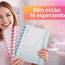 Smart Disc Notebook B5 Hardcover College Ruled School Notebook Floral 3D - DARK PINK - View 7
