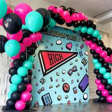 20pcs Metallic Powder Pink, Turquoise Blue, Glitter Blue Latex Balloons, Suitable For 80s 90s Disco Karaoke Birthday Party - Multicolor - View 2