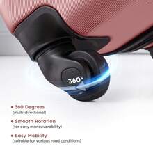 4 Piece Luggage Set 16/20/24/28 Inch Hardside Lightweight Suitcase With Spinner Wheels (Purple) - Pink - View 6