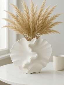 波浪形花瓶，独特家居装饰，适合插花，理想的室内装饰，适用于客厅或卧室，现代简约风格，适合鲜花或干花，完美的房间装饰，优雅的波浪形花瓶，适合摆放在架子或桌面上展示 - 彩色 - 查看 8