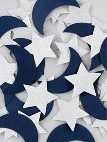 闪亮星月纸屑 - 闪光纸和箔纸的组合，梦幻的月亮和星星设计，适合餐桌装饰、派对装饰、家居装饰、房间装饰，是节日、生日、婚礼、斋月、开斋节、纪念日、假日、周年纪念日、圣诞节、新年和所有庆祝活动的理想之选。 - 彩色 - 查看 12