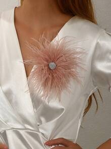 1 chiếc ghim cài áo kiểu Bohemian cổ điển đính pha lê giả và lông vũ, ghim cài/kẹp tóc lông vũ độc đáo, thanh lịch, đa năng, phù hợp cho phụ nữ sử dụng hàng ngày, dự tiệc, liên hoan và mọi dịp. - Hồng - Xem 6