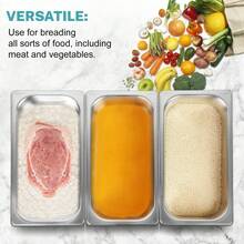 3件套不锈钢面包盘带盖，肉类和泡菜盛盘，烤箱用盘，油炸用面粉裹盘，厚实耐用材质，蘸酱盛盘 - 銀色 - 查看 10