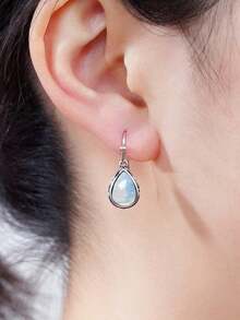 1 Đôi bông tai dáng dài đính đá Cubic Zirconia tuyệt đẹp dành cho nữ, thích hợp làm quà tặng đám cưới, lễ đính hôn, kỷ niệm, tiệc tùng hoặc quà tặng ngày Valentine. - trắng - Xem 2